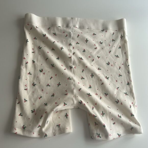 Skims Cotton Rib Boxer Shorts In Limited Edition Holly Print, Size Large, NWOT - Picture 4 of 8